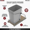 Rev-A-Shelf Steel Bottom Mount Waste Bin Trash Container for Under Kitchen Cabinet with Soft Close - 3 of 4