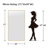 67"x23" Arched Full-Body Mirror, Black Wood Framed Full-length Mirror with Stand, Vanity Mirror for Bathroom, Bedroom Entryway, Living/Dressing Room - 3 of 4