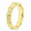 Black Bow Jewelry 14k Yellow Gold Plated Sterling Silver Stackable Patterned 4.25mm Band - 3 of 4