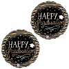 LoonBalloon Graduation Black Gold Theme Graduation Satin Metallic Stripes Balloon (2 pcs) Set with 4 latex - 2 of 2