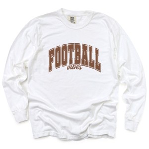 Simply Sage Market Varsity Football Vibes Garment Dyed Long Sleeve - 1 of 4