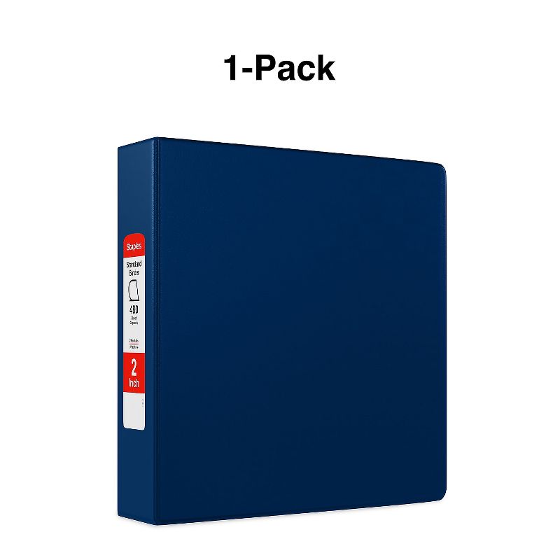 Staples Standard 2" 3-Ring Non-View Binder Blue (26418-CC) 82625, 5 of 9