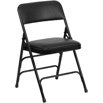 target black folding chairs