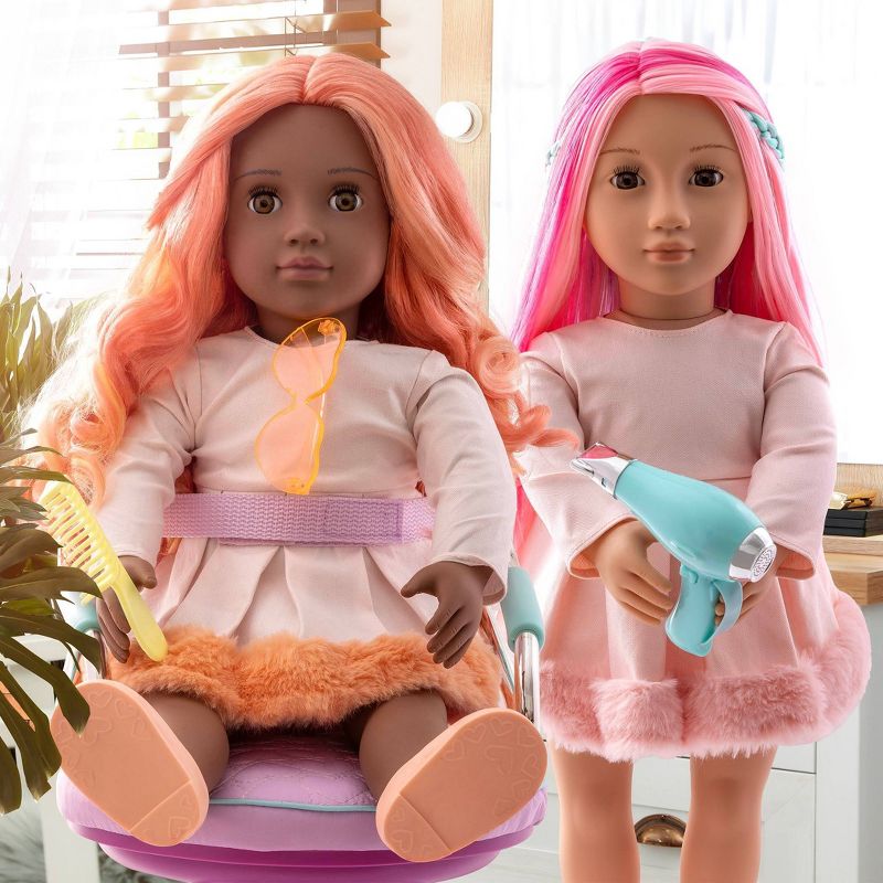 Our Generation Sitting Pretty Salon Chair Hair Styling Accessory Set for 18&#34; Dolls, 4 of 10