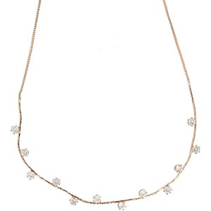 Pavilion Gift Company - Stunning Crystal in Rose Gold - 16.5-18.5" Cubic Zirconia Necklace - Necklaces - 1 of 4