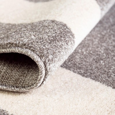 Del Mar Tufted Gray and Ivory Synthetic Indoor Area Rug, 3' 3" x 5' 3"