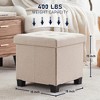 Ornavo Home 15 Inch Square Linen Storage Ottoman with Legs - 2 of 4