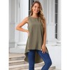 INSPIRE CHIC Women's Casual High Low Blouse Sleeveless Crewneck Asymmetrical Hem Flowy Blouse - 4 of 4