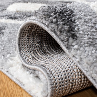 Gray Diamond Shag Synthetic Rectangular Area Rug