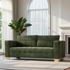 3-Seater Chenille Sofa with Wide Armrests, Tufted Seat, Custom Stainless-Steel Legs, High-Density Cushions, and Modern Design - 3 of 4