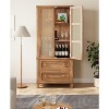 High Freestanding Tall Kitchen Pantry, Kitchen Pantry Storage Cabinet with Rattan Doors, Adjustable Shelf and 2 Drawers, Freestanding Cupboard - 3 of 4