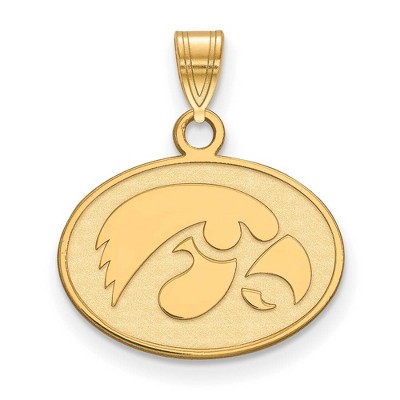 Black Bow Jewelry 14k Yellow Gold Iowa Hawkeyes NCAA Small Pendant