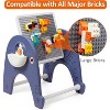 Nasitip Foldable Kids Easel with Table & Chair, Elephant Toddler Art Easel with Building Block Surface, Magnetic Whiteboard & Storage - 4 of 4