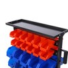 Dolonm 6-Tier Rolling Storage Rack w/60 Color Bins, 350LB Capacity, Dual-Sided Organizer for Garage/Office, Locking Wheels, Industrial Metal Frame - 3 of 4
