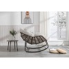 LOVMOR Outdoor Patio Rocking Chair with Padded Cushion, Oversized Papasan Chair, Rattan Wicker Egg Chairs Rocker for Front Porch Living Room Bedroom - 4 of 4