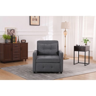 NicBex 3-in-1 Convertible Sleeper Chair,Modern Folding Sofa Bed with Side Pocket,Comfortable Couches with USB Port for Living Room,Gray/Beige/Blue
