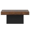 Resenkos Center Coffee Table, Living Room Table,Square Coffee Table, Farmhouse Wood Cocktail Table with LED Light,Brown & White - 3 of 4