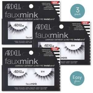 Ardell Faux Mink #814 Black Eyelashes (Pack of 3) - 1 of 4