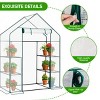 SEVOBAL Greenhouse Outdoor Durable PE Plant Green House for Frost Protection Shelf Clips Roll-up Zipper Door Walk-in for Planter, White, 99"*37"*10" - 4 of 4