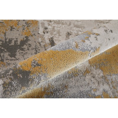 Gray Rectangular Hand-knotted Synthetic Easy Care Area Rug