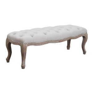 Regal Tufted Bench Taupe - Picket House Furnishings, Brown