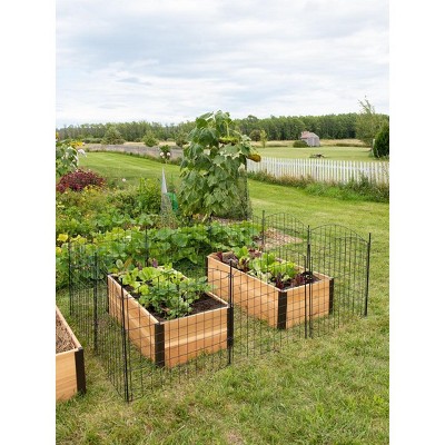 Black Metal 6-Panel Critter Fence with Gate