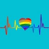 Adult Design By Humans Pride Heartbeat Heart Love By KangThien T-Shirt - 2 of 2