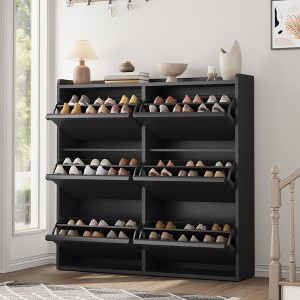 Shoe Cabinet with Drawers, Wooden Shoe Organizer with Adjustable Shelf, Shoe Storage for Entryway, Hidden Shoe Cabinet for Hallway, Living Room - 1 of 4