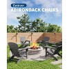 Modern HDPE Adirondack Chair Set of 2/4 0r with 2 Side Tables - Oversize 380LB,Weather Resistant,Firepit,Wooden Texture for Deck,Pool,Porch - 3 of 4