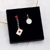 Queen of Hearts Drop Earrings - Gold Poker Clock & Pearl Tassel Design for a Bold Statement - 4 of 4