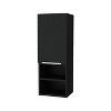 Vynxaria Black Wall Cabinet with Single Door, Two Interior Shelves, and Smoke Particle Board Melamine Finish - Stylish Storage Solution for Any Room - 3 of 4