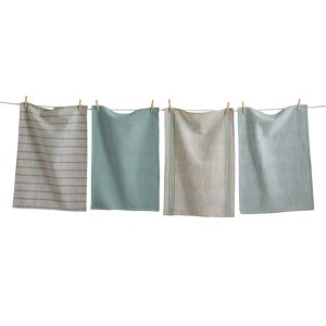 Tag Canyon Woven Dishtowel Set of 4 Light Blue Kitchen Towels Machine Washable 26x18 Everyday Use - 1 of 1
