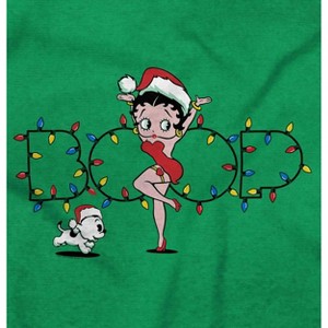 Santa Betty Boop Christmas Lights Womens Graphic T Shirt Tees Brisco Brands - 1 of 4