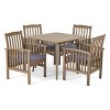 Christopher Knight Home Laussat Outdoor Acacia Wood 5 Piece Dining Set with Cushion - 2 of 4
