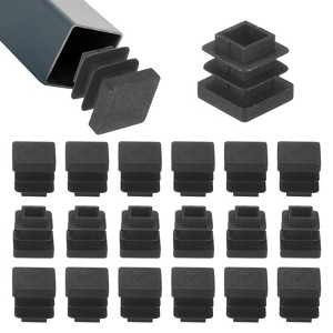 Unique Bargains Square Chair Leg Bar Stool Plastic Hole Plug Tubing End Caps Black - 1 of 4