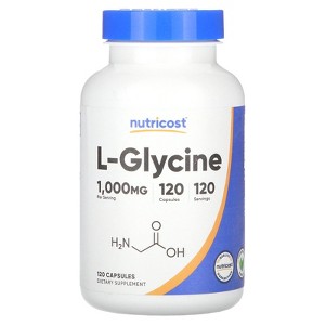 Nutricost L-Glycine, 1,000 mg, 120 Capsules - 1 of 2