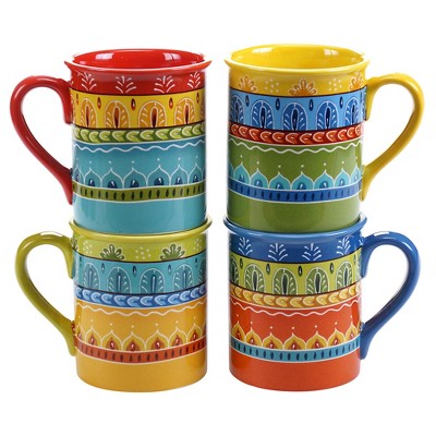 Certified International Valencia Set of 4 Mug 16 oz. Assorted