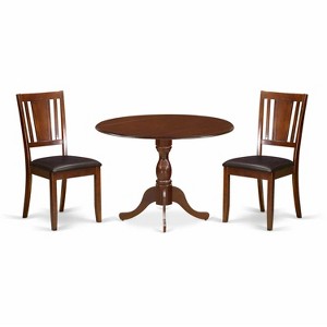 3-Piece Mahogany Finish Solid Wood Top - Dining Room Set  - Seats 4 - 1 of 4