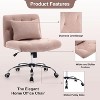 NicBex Armless Home Office Chair with Adjustable Height Modern Fabric Computer Chair with Lumbar Pillow for Office, Study, Bedroom, Pink - 3 of 4