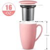 16OZ Ceramic Tea Cup with Stainless Steel Filter, Tea Infuser and Lid, Suitable for Tea, Coffee, Cocoa and Milk, Gift for Tea Lovers, Tea Infuser Cup - 2 of 4