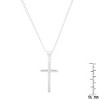Steeltime men's sterling silver 24" Cuban chain and cross pendant. Color Options: Silver, Gold - 3 of 3