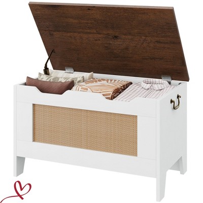 30" /39.4" Storage Chest, Toy Chest With Lids, Entryway Storage Bench with Safety Hinge Wooden Storage Trunk