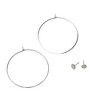 Totalee Gift Silver Geometric Circle Earring Set Burnished Brass silver - 3 of 3