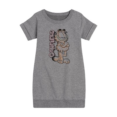- Garfield - Logo Vertical Graphic Short Sleeve Fleece Dress
