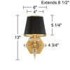 Vienna Full Spectrum Manhattan Modern Wall Light Sconces Set of 2 Burnished Brass Hardwire 6" Fixture Black Paper for Living Room - 4 of 4