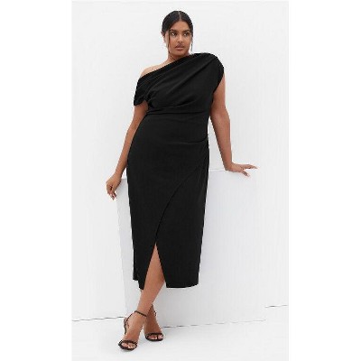 Women's Plus Size Sassy Off Shoulder Dress - black | CITYCHIC