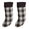 Park Designs Black and Cream Buffalo Check Stocking Set of 2 - 4 of 4
