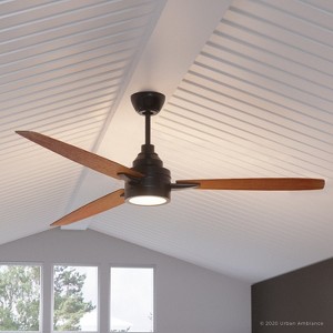 Urban Ambiance Luxury Mid Century Modern  Indoor Ceiling Fan,  13.1"H x 60"W,  Olde Bronze, UHP9042 - 1 of 4