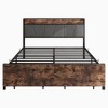 TOAOTBNBO Modern Queen Size Bed with 2 Drawers, Upholstered Queen Bed Frame with Metal Legs, Vintage Queen Bed with Storage - 2 of 4