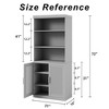 Dovelina Vertical Bookshelf Combination with Adjustable Shelves--Rattan Door - 4 of 4